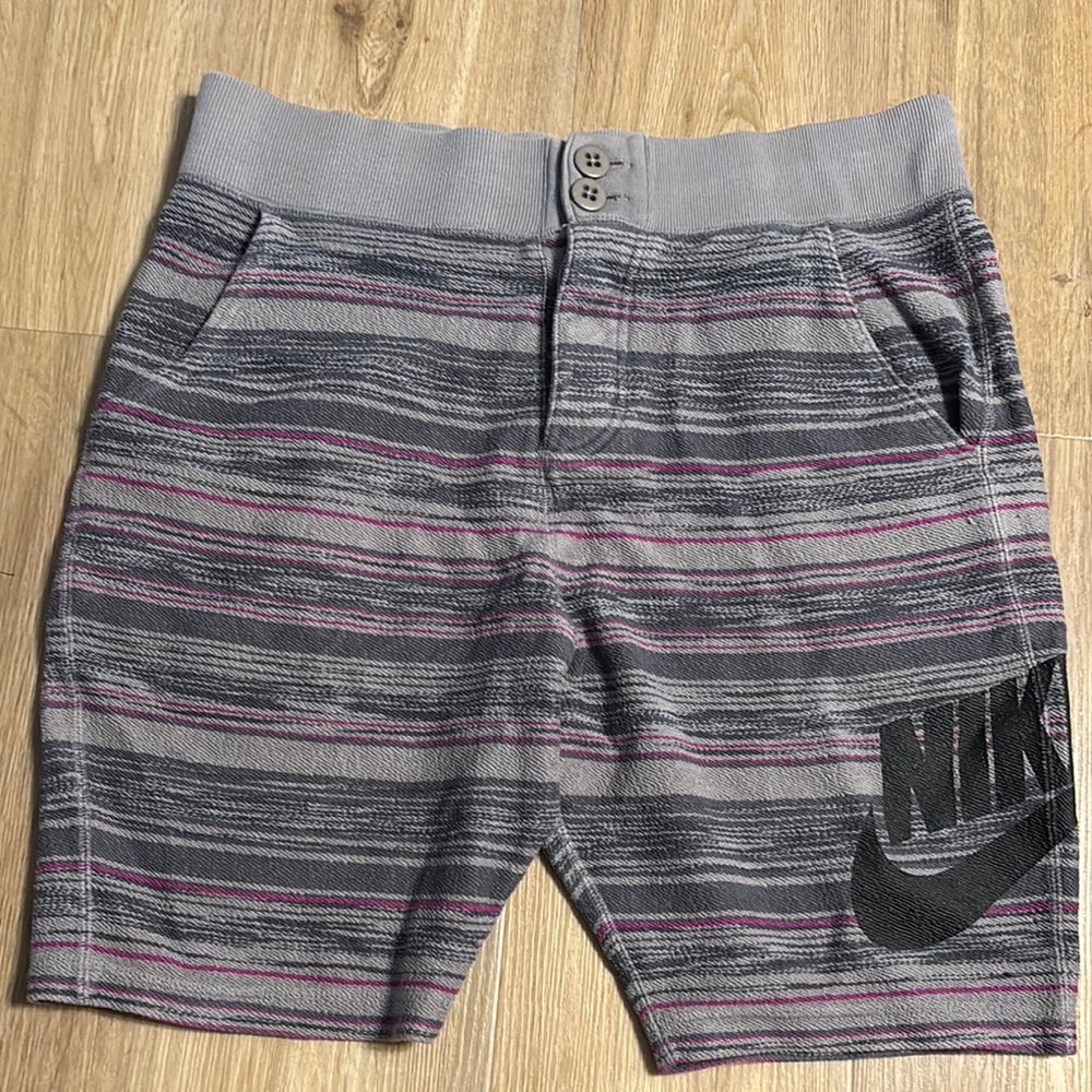 Nike Striped Gray and Black Shorts